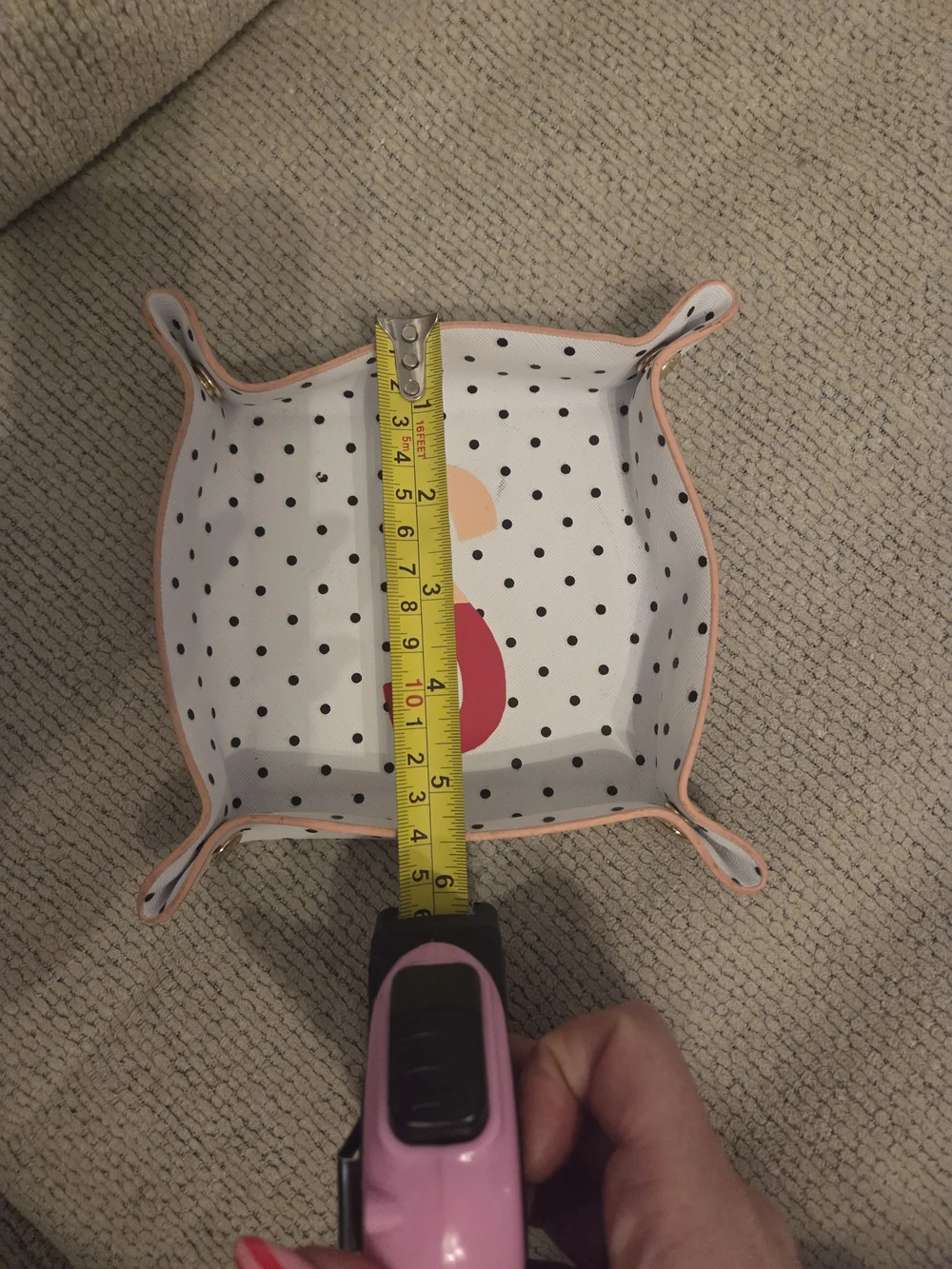 kate spade Polka Dot Monogram Tray in Peach & Red